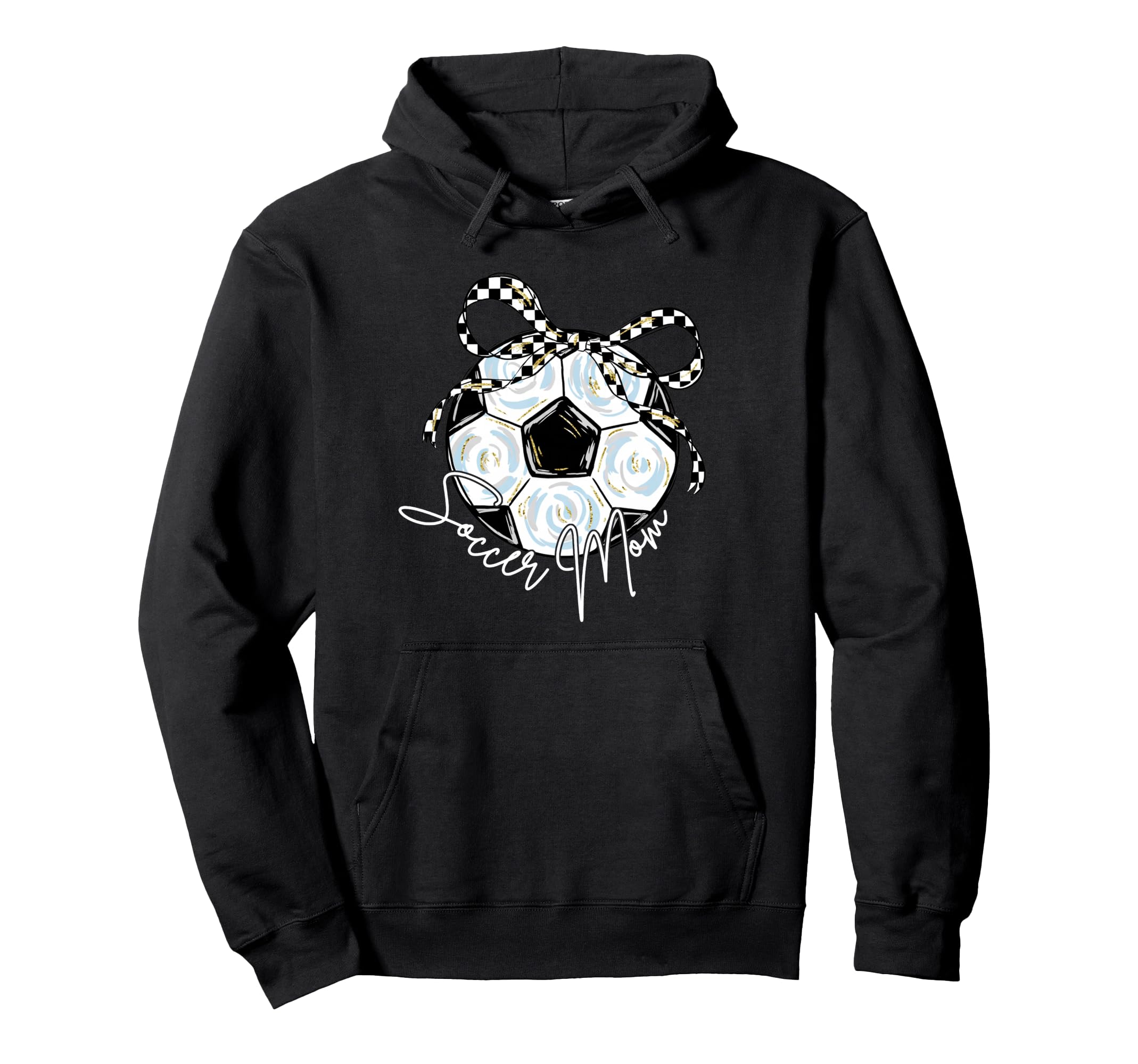 2 Sided Soccer Mom Mama Checkered Hoodie - Trendy Graphic for Adults - T-Shirt, Sweatshirt, Hoodie