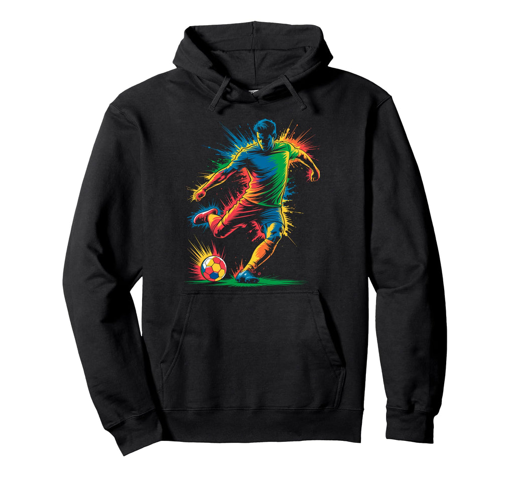Colorful Funny Soccer Player Fan Game Hoodie - Trendy Graphic Men Women - T-Shirt, Sweatshirt, Hoodie