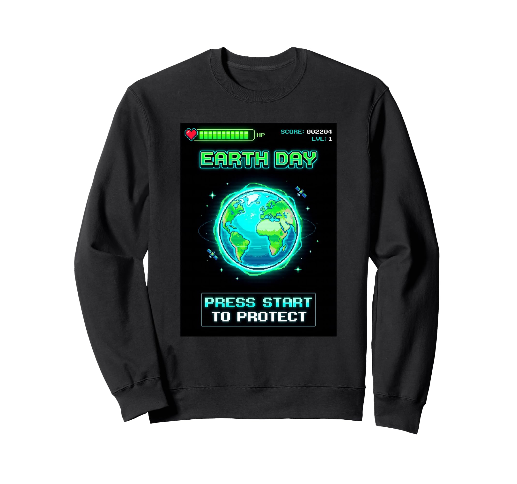 Earth Day Gamer Press Start To Sweatshirt - Novelty Apparel Men Women - T-Shirt, Sweatshirt, Hoodie