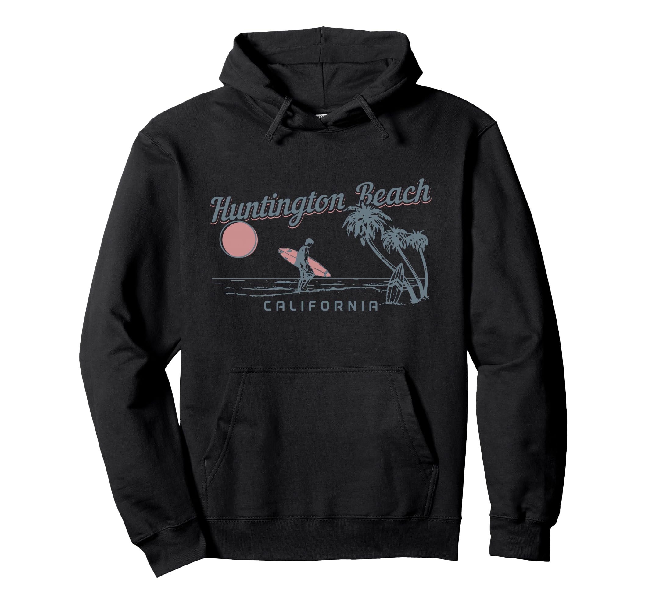 Huntington Beach California Surf Hoodie - Custom Art Print for Adults - T-Shirt, Sweatshirt, Hoodie