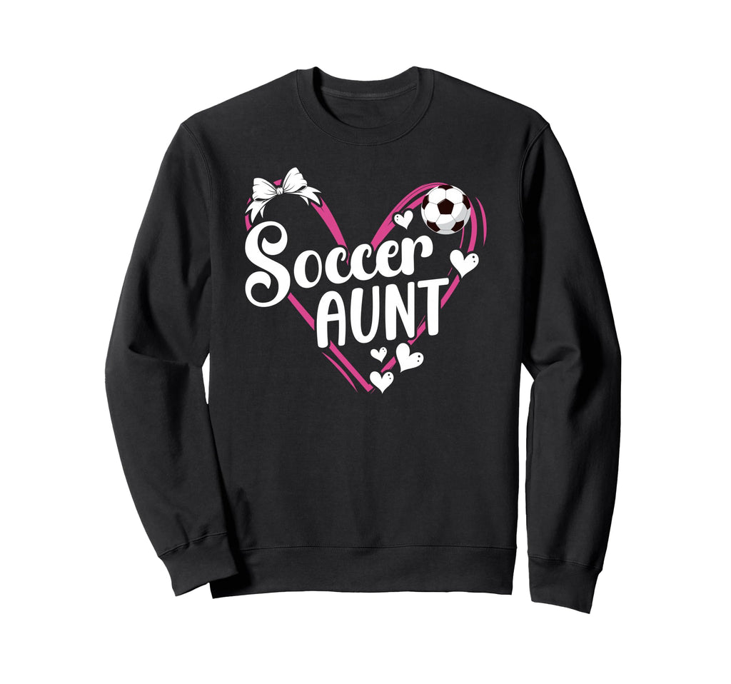 Soccer Aunt Heart Aunt Soccer Sweatshirt - Custom Art Print Men Women - T-Shirt, Sweatshirt, Hoodie