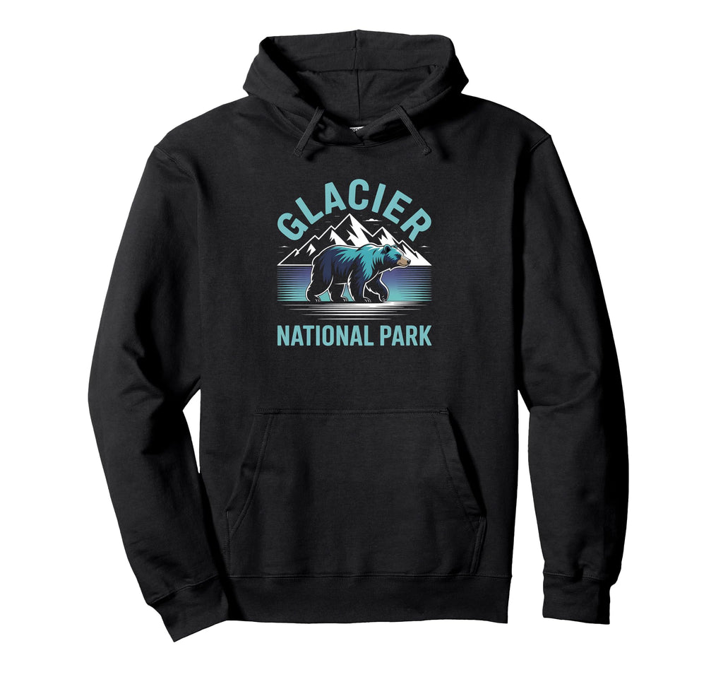 Glacier Grizzly Bear Glacier National Park Hoodie - Unique Graphic Unisex - T-Shirt, Sweatshirt, Hoodie