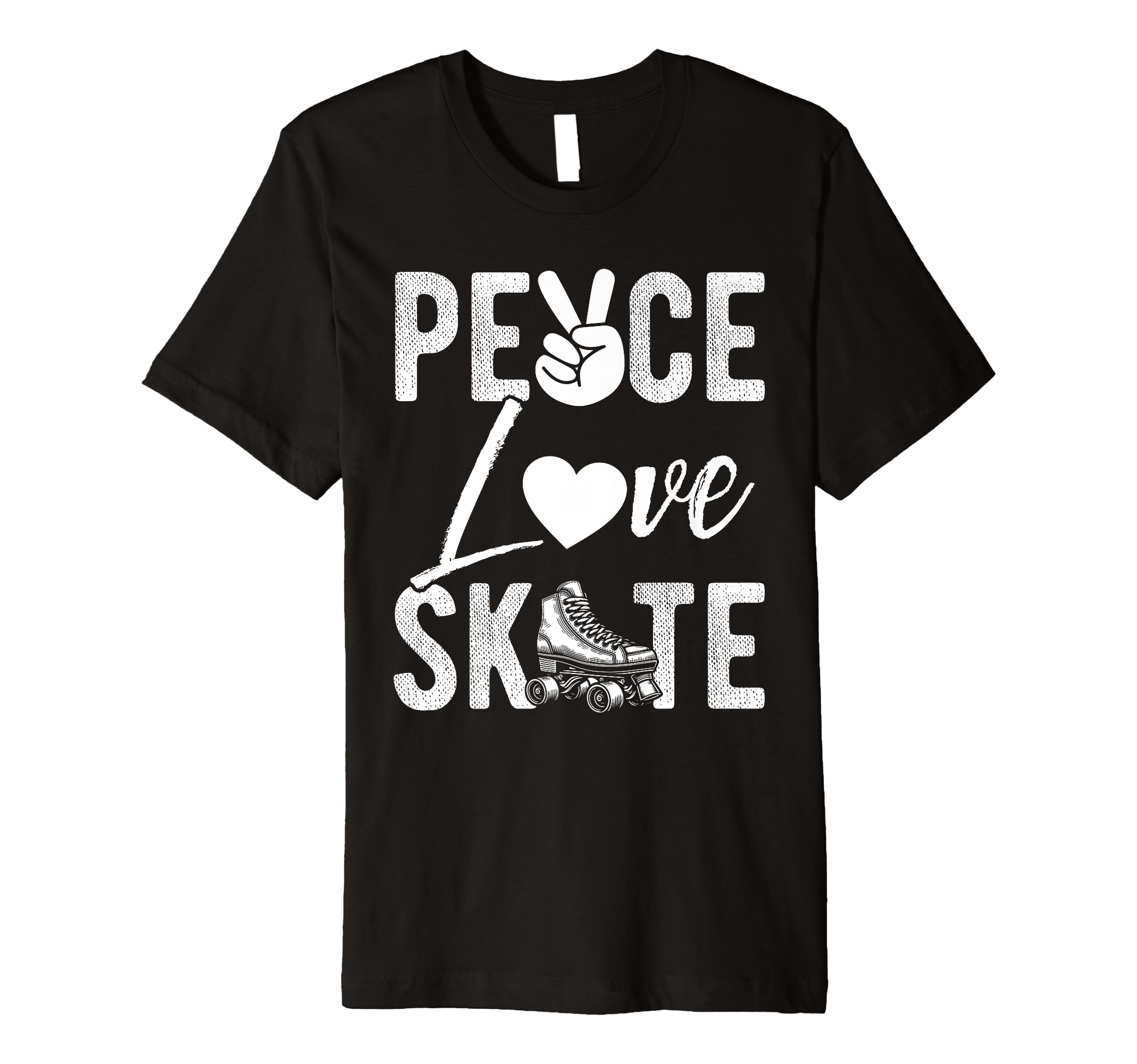 Peace Love Skate Roller Skating Peace T-Shirt - Trendy Graphic for Adults - T-Shirt, Sweatshirt, Hoodie