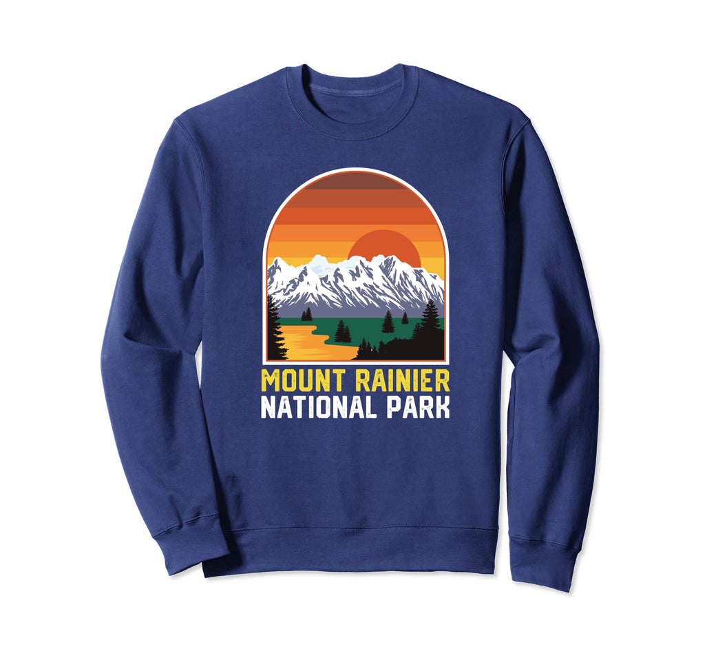 Mount Rainier National Park Sunset Sweatshirt - Minimalist Print for Adults - T-Shirt, Sweatshirt, Hoodie