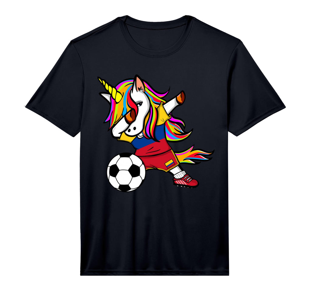 Dabbing Unicorn Colombia Soccer T-Shirt - Aesthetic Graphic Men Women - T-Shirt, Sweatshirt, Hoodie
