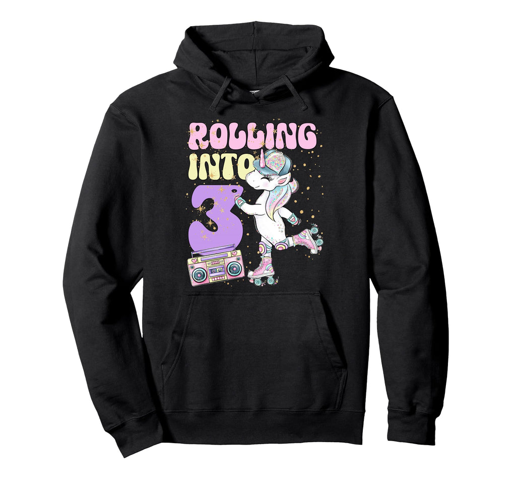3Rd Birthday Roller Skate Party Hoodie - Novelty Apparel for Adults - T-Shirt, Sweatshirt, Hoodie