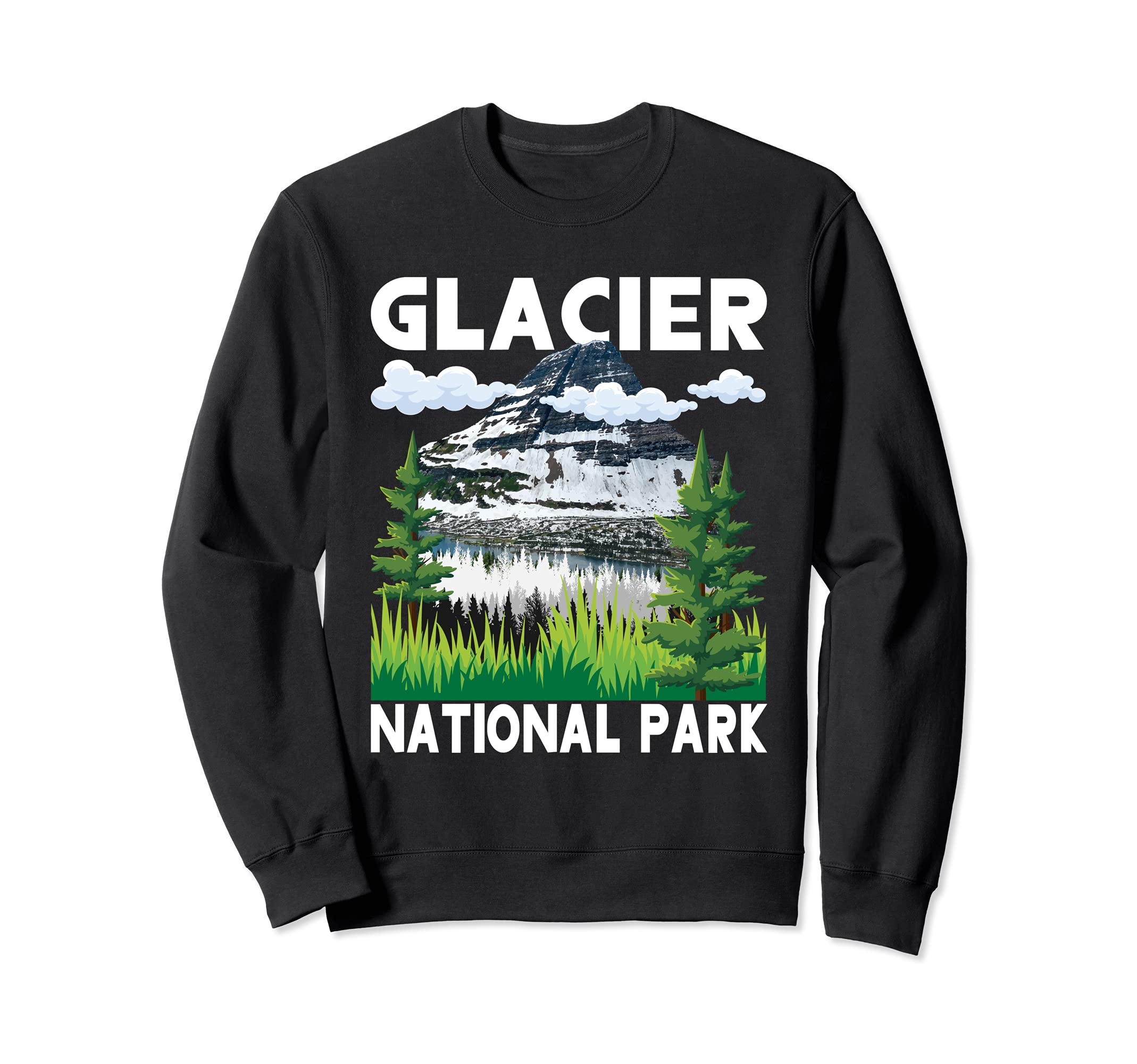 Glacier National Park Hiking Camping Sweatshirt - Custom Art Print Unisex - T-Shirt, Sweatshirt, Hoodie