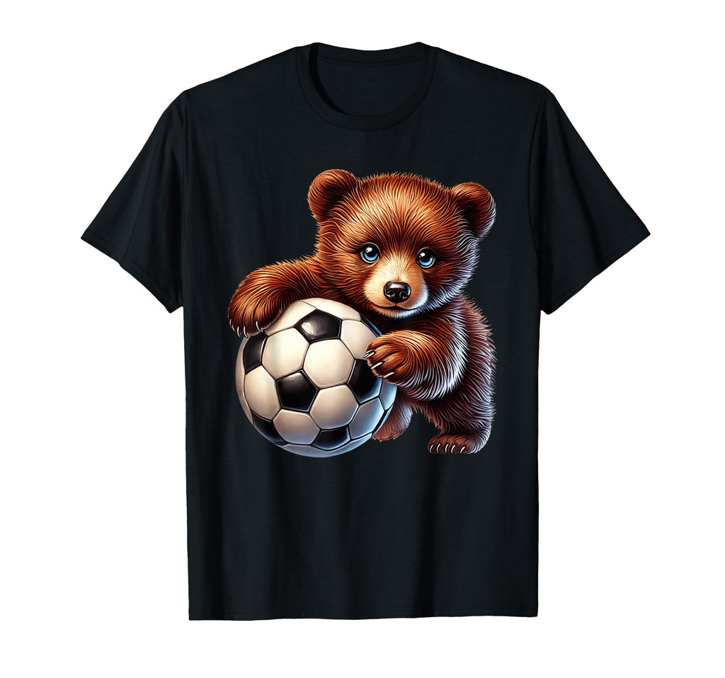 Young Bear Cub Soccer Ball Player T-Shirt - Streetwear Style for Adults - T-Shirt, Sweatshirt, Hoodie