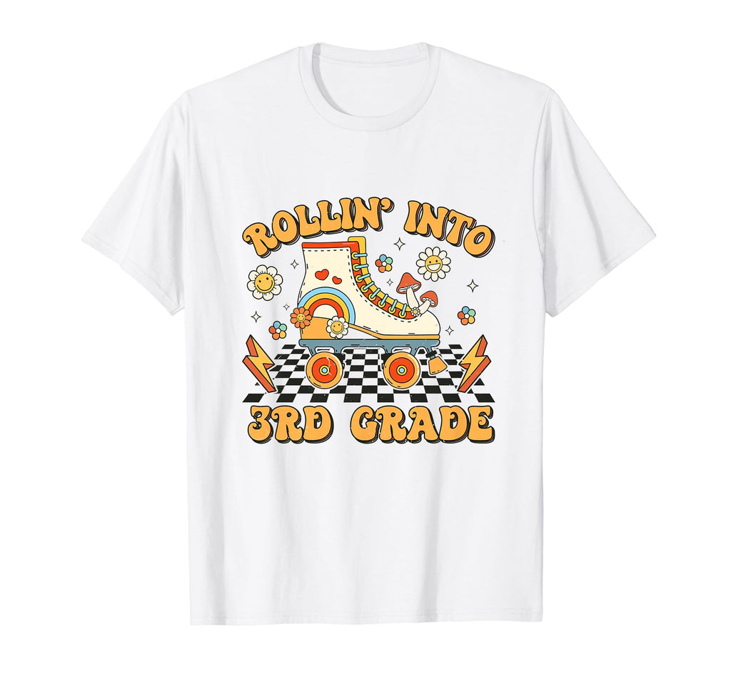 Rollin Into Third Grade Roller Skates T-Shirt - Custom Art Print Men Women - T-Shirt, Sweatshirt, Hoodie