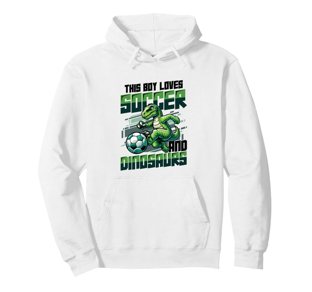 This Loves Soccer And Dinosaurs Hoodie - Aesthetic Graphic Men Women - T-Shirt, Sweatshirt, Hoodie