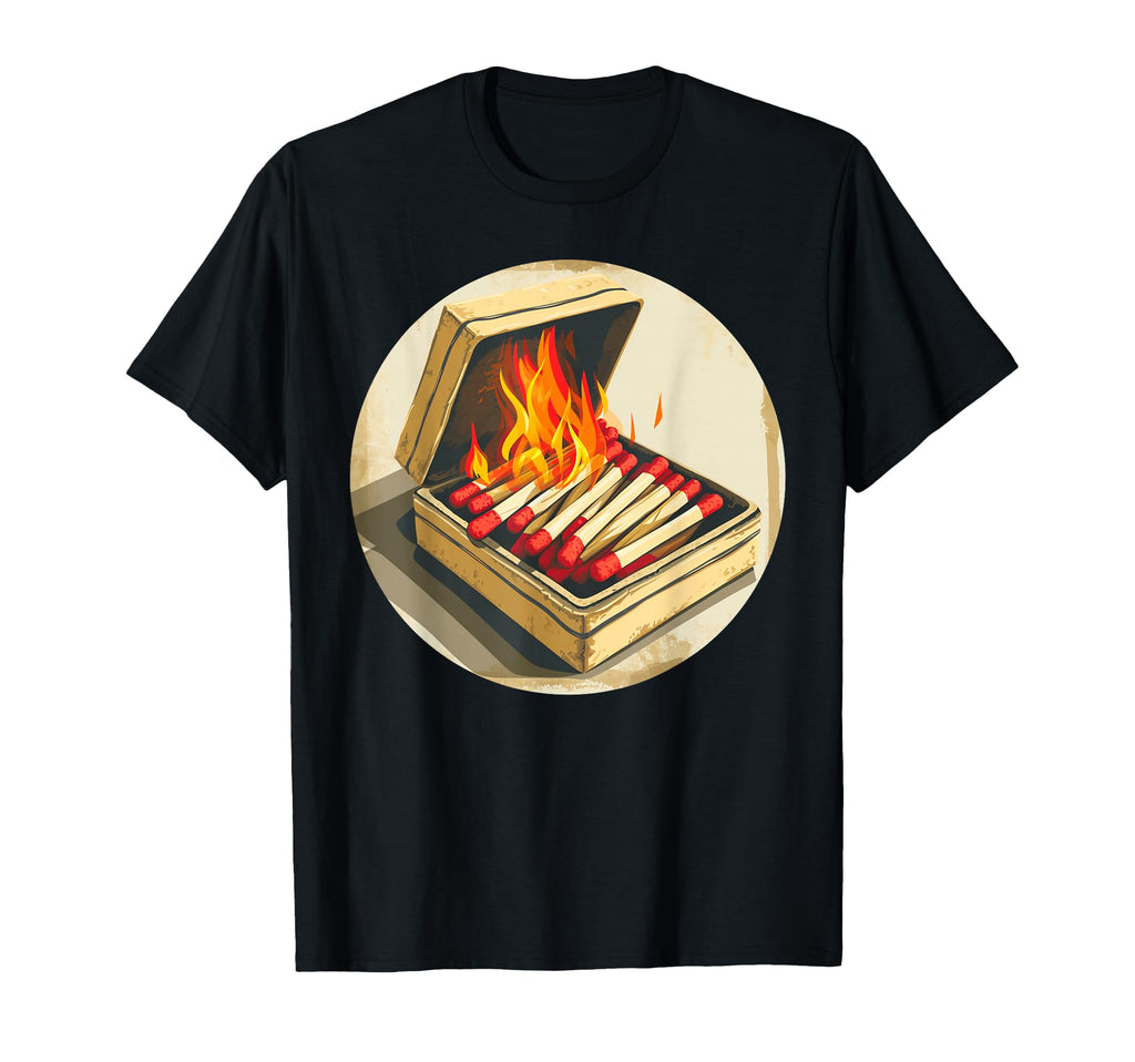 Burning Matches Matchbook T-Shirt - Custom Art Print Unisex - T-Shirt, Sweatshirt, Hoodie