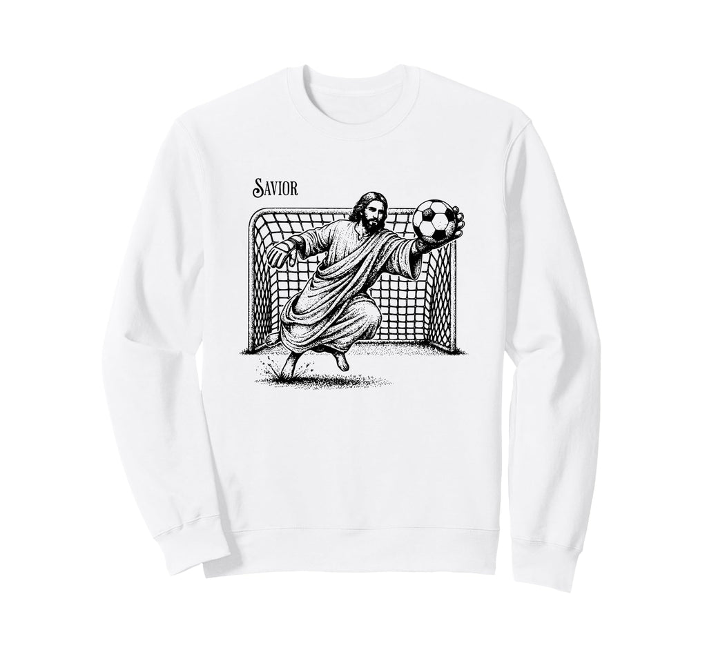 Savior Jesus Saves Football Sweatshirt - Graphic Print Men Women - T-Shirt, Sweatshirt, Hoodie