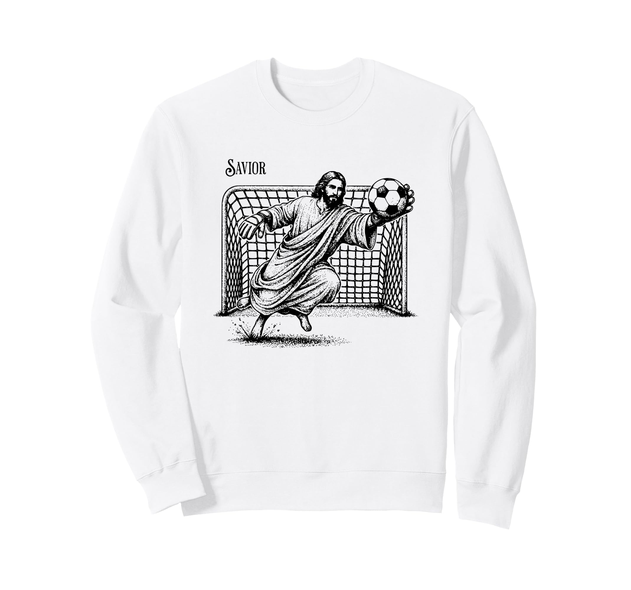 Savior Jesus Saves Football Sweatshirt - Graphic Print Men Women - T-Shirt, Sweatshirt, Hoodie