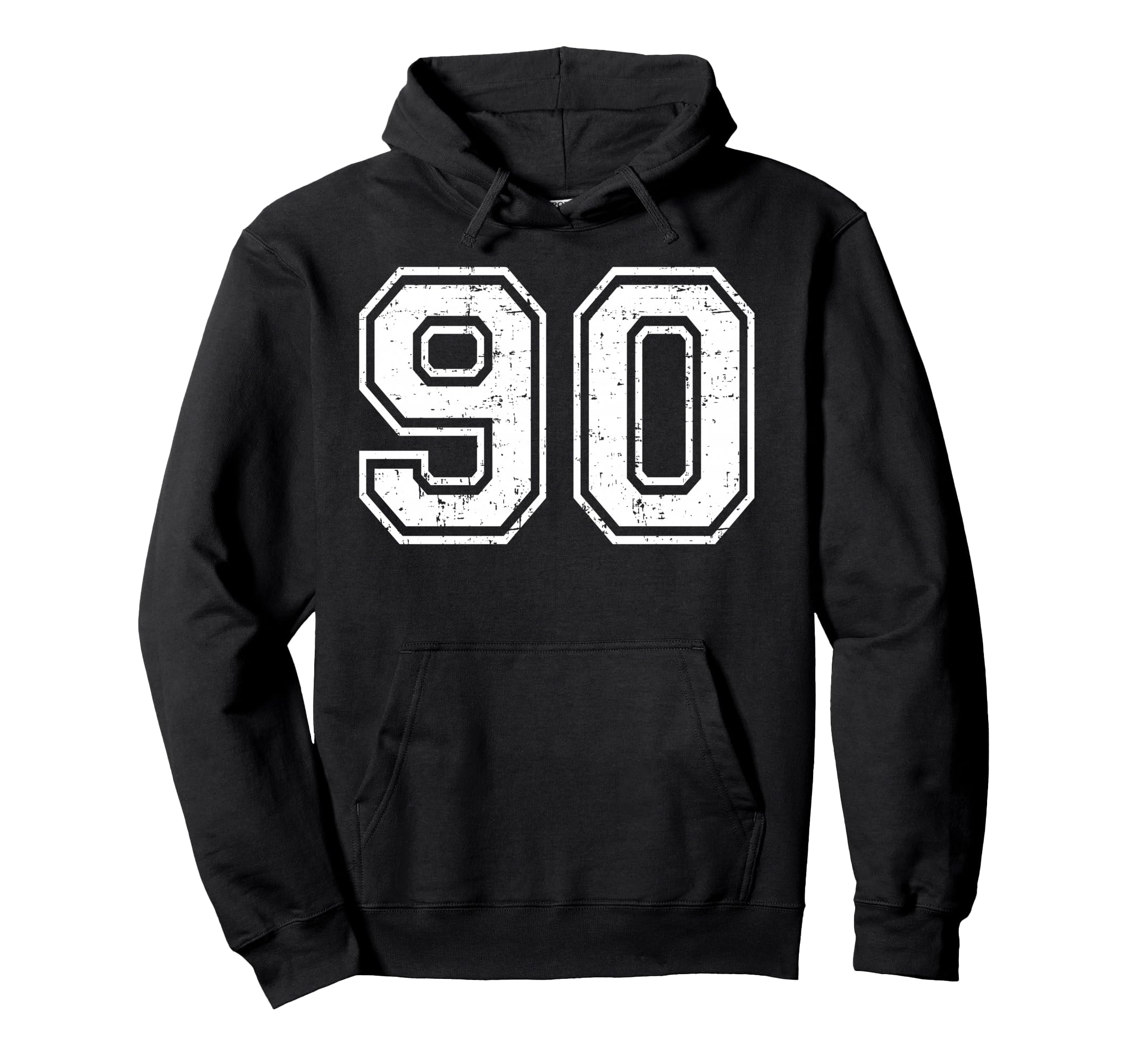 90 Number Ninety Team Sports Grunge Hoodie - Graphic Print Men Women - T-Shirt, Sweatshirt, Hoodie
