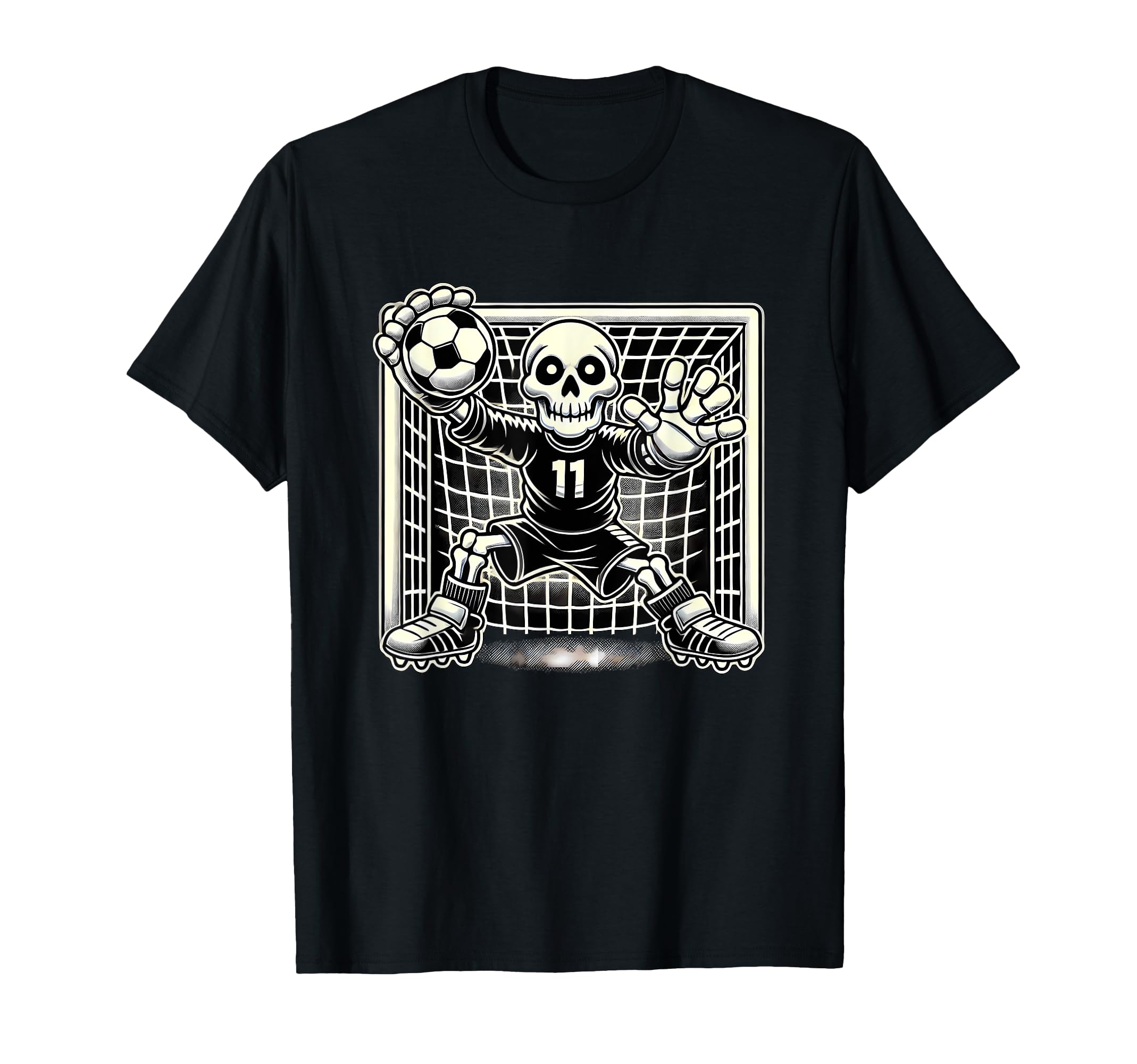 Halloween Skeleton Goal Keeper T-Shirt - Trendy Graphic for Adults - T-Shirt, Sweatshirt, Hoodie