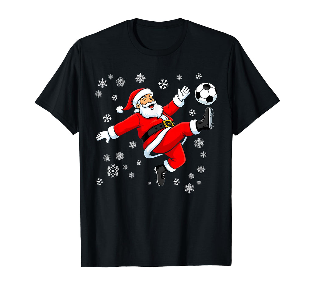 Santa Soccer Bicycle Kick Funny T-Shirt - Casual Everyday Wear Men Women - T-Shirt, Sweatshirt, Hoodie