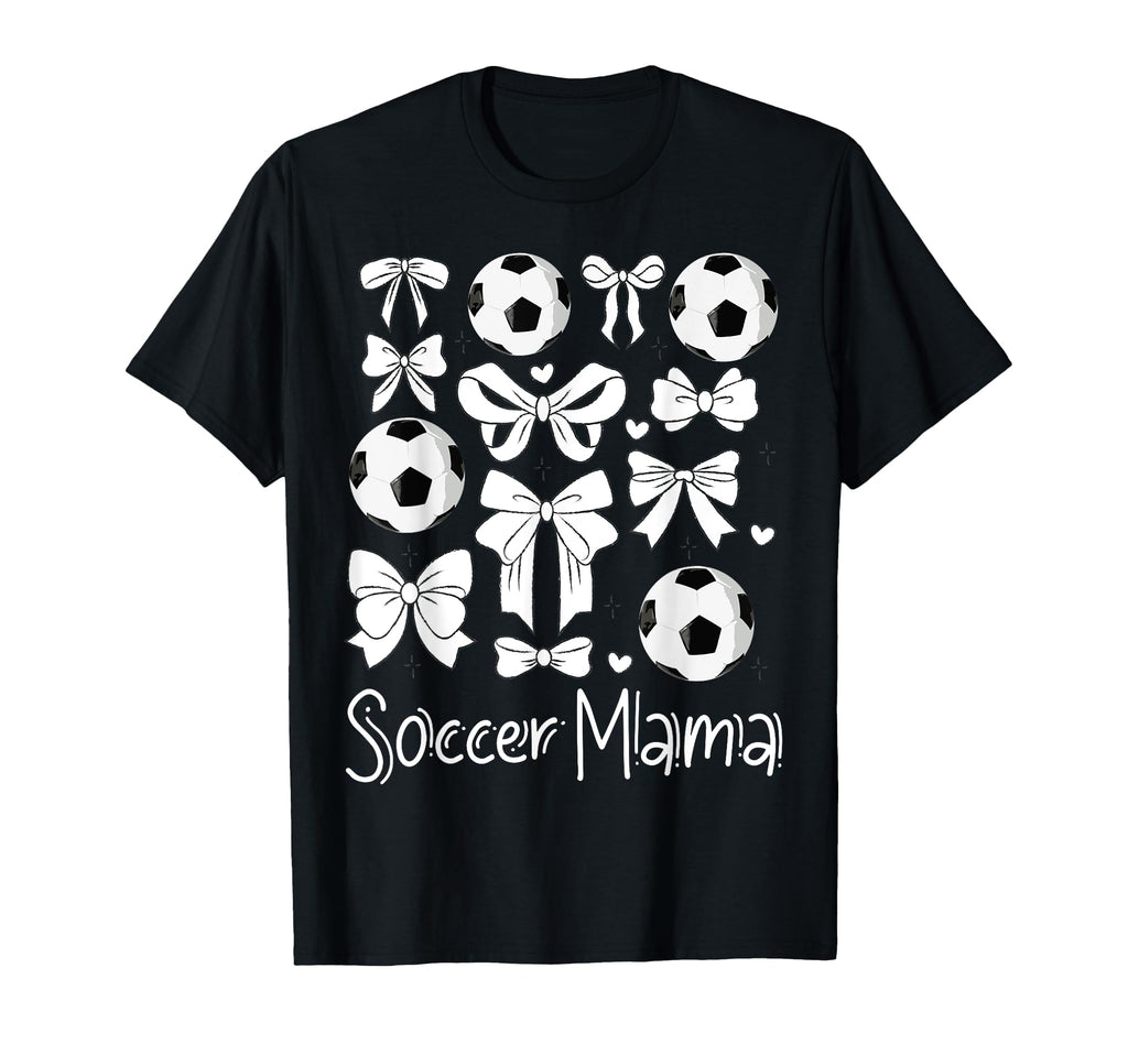 Soccer Mama Bows And Balls Hearts T-Shirt - Aesthetic Graphic Men Women - T-Shirt, Sweatshirt, Hoodie