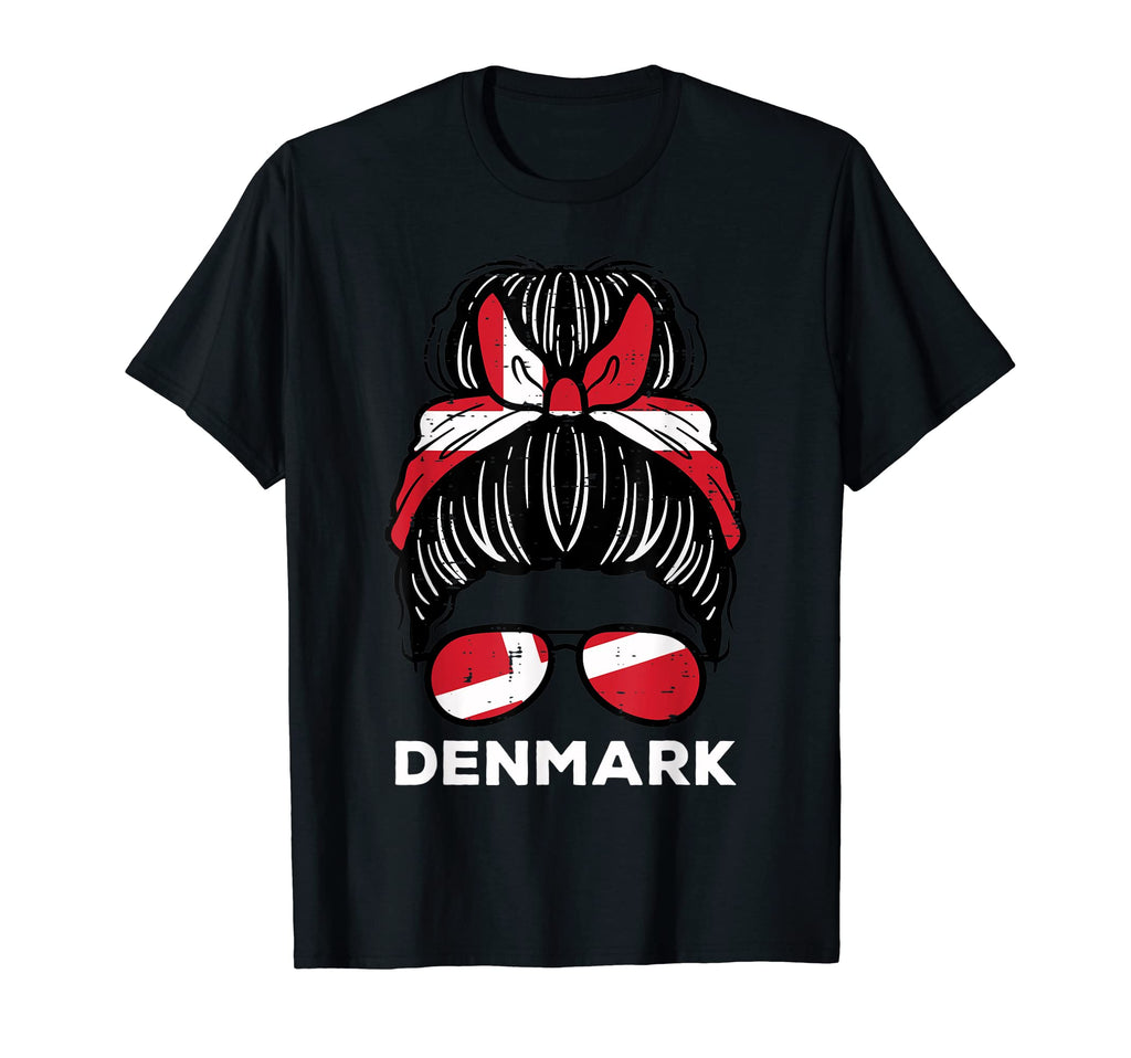 Denmark Flag Danish Hairbun Football T-Shirt - Streetwear Style Men Women - T-Shirt, Sweatshirt, Hoodie