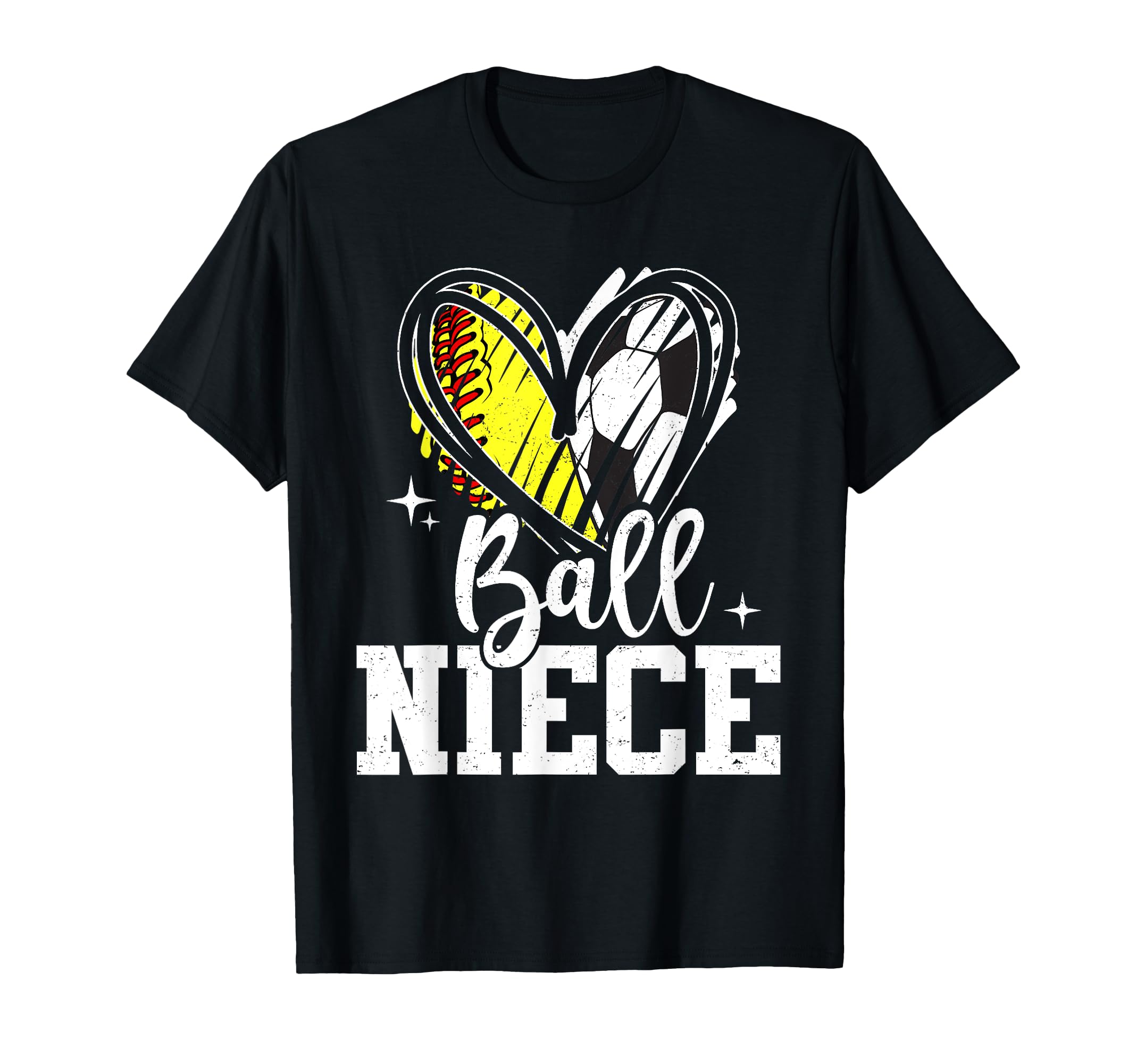 Ball Niece Heart Softball Soccer Ball Hoodie - Fun Novelty Design Unisex - T-Shirt, Sweatshirt, Hoodie