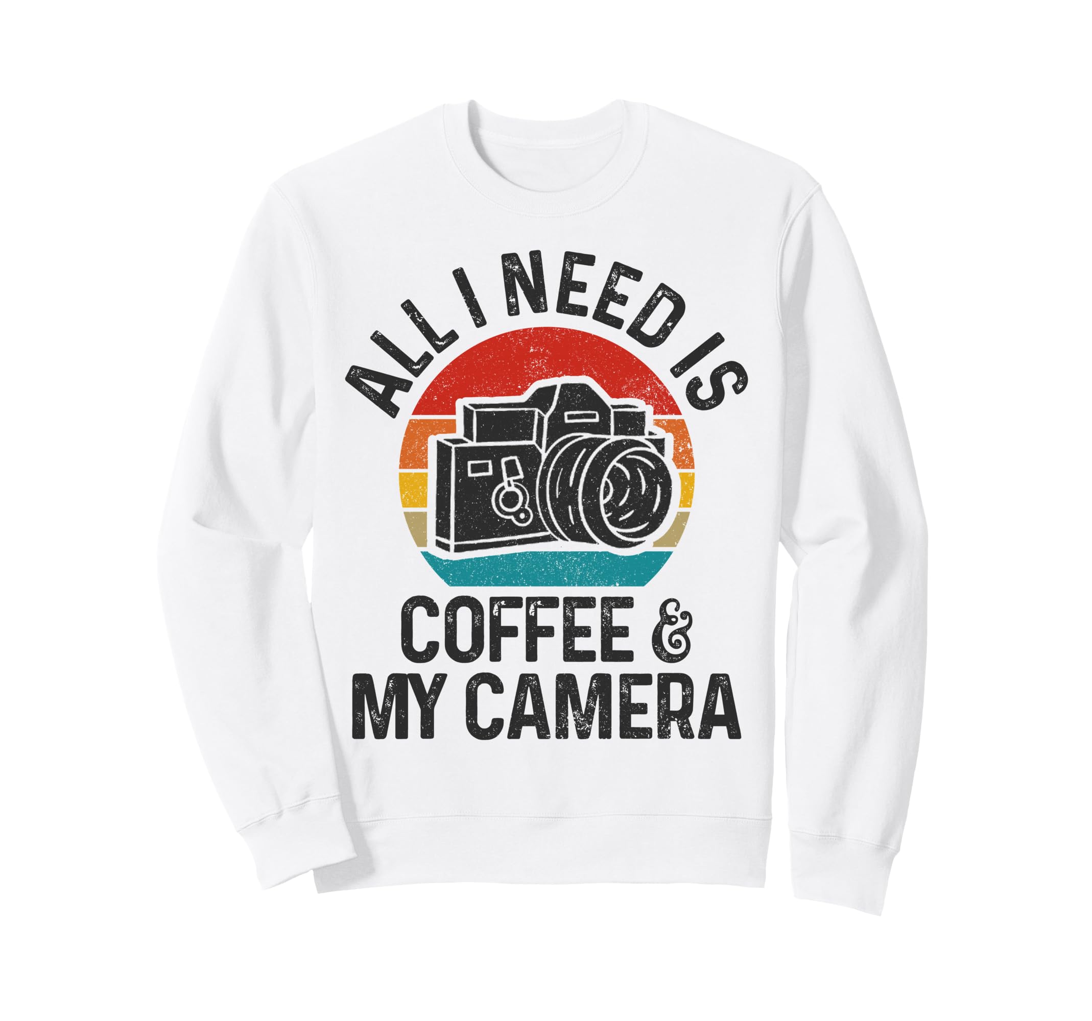 Photographer Gift Coffee Camera Sweatshirt - Custom Art Print for Adults - T-Shirt, Sweatshirt, Hoodie