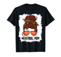Messy Bun Football Mom Life Leopard T-Shirt - Novelty Apparel for Adults - T-Shirt, Sweatshirt, Hoodie