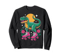 Dinosaur Roller Skate Roller Sweatshirt - Aesthetic Graphic Men Women - T-Shirt, Sweatshirt, Hoodie