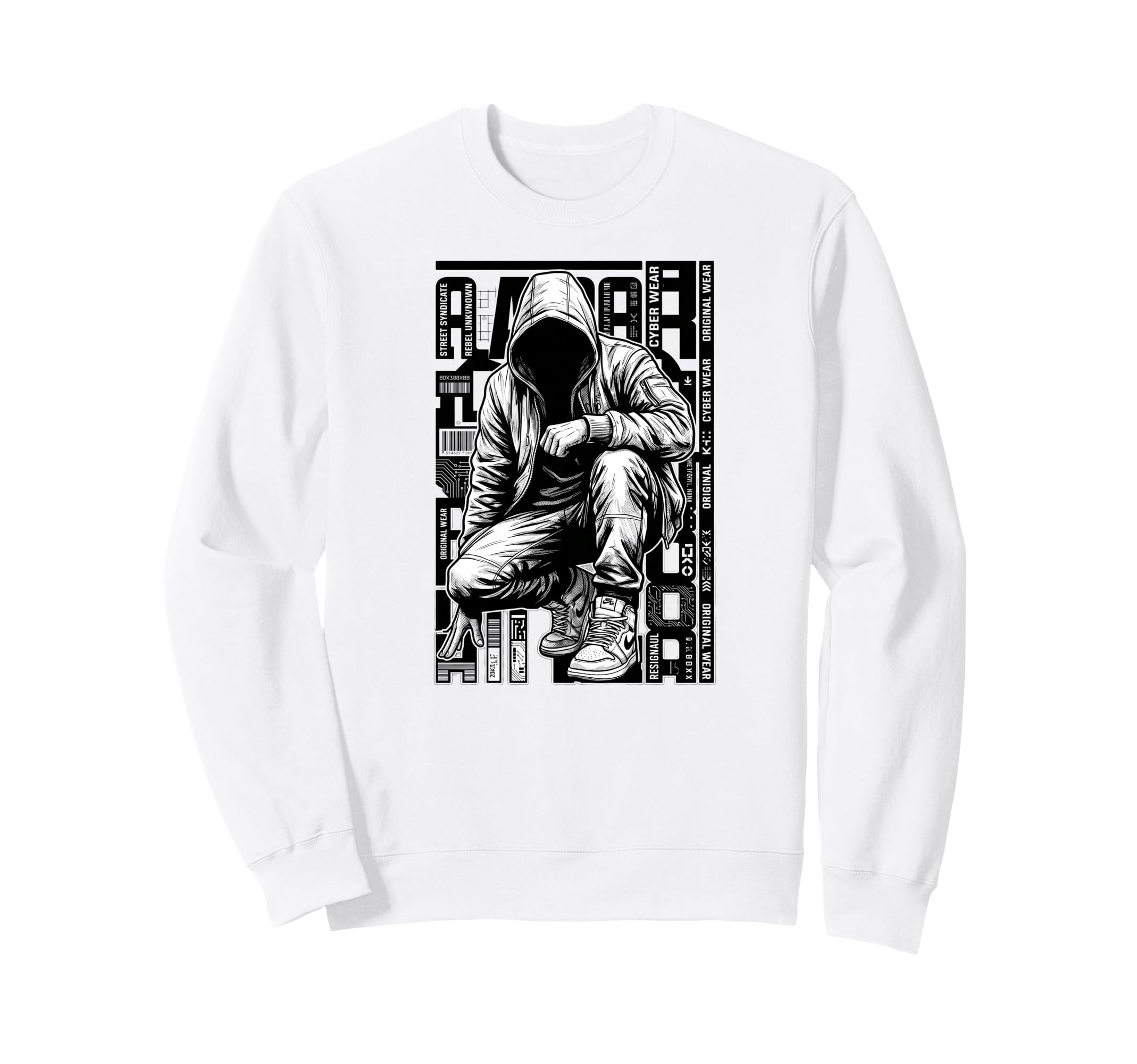 Hip Hop Cyber Street Rebel Shadow Sweatshirt - Aesthetic Graphic Men Women - T-Shirt, Sweatshirt, Hoodie