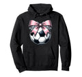 Soccer Coquette Bow Soccer Hoodie - Casual Everyday Wear Men Women - T-Shirt, Sweatshirt, Hoodie