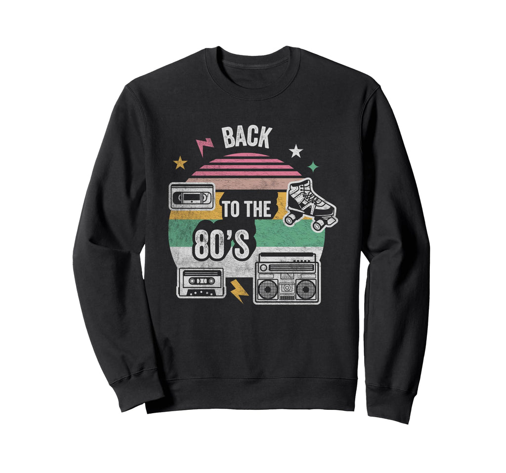 Back To 80S Cassette Roller Skate Sweatshirt - Novelty Apparel Men Women - T-Shirt, Sweatshirt, Hoodie
