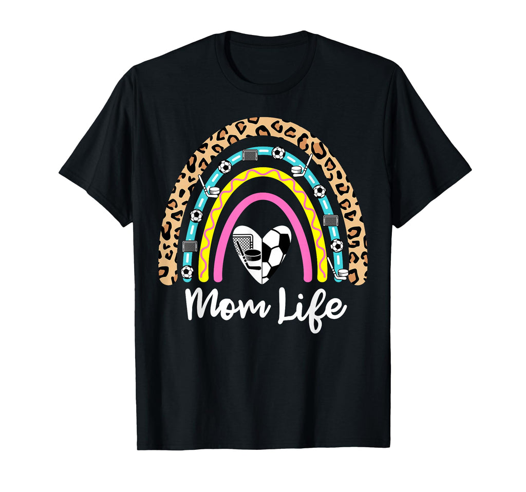 Soccer Hockey Mom Boho Rainbow T-Shirt - Fun Novelty Design for Adults - T-Shirt, Sweatshirt, Hoodie