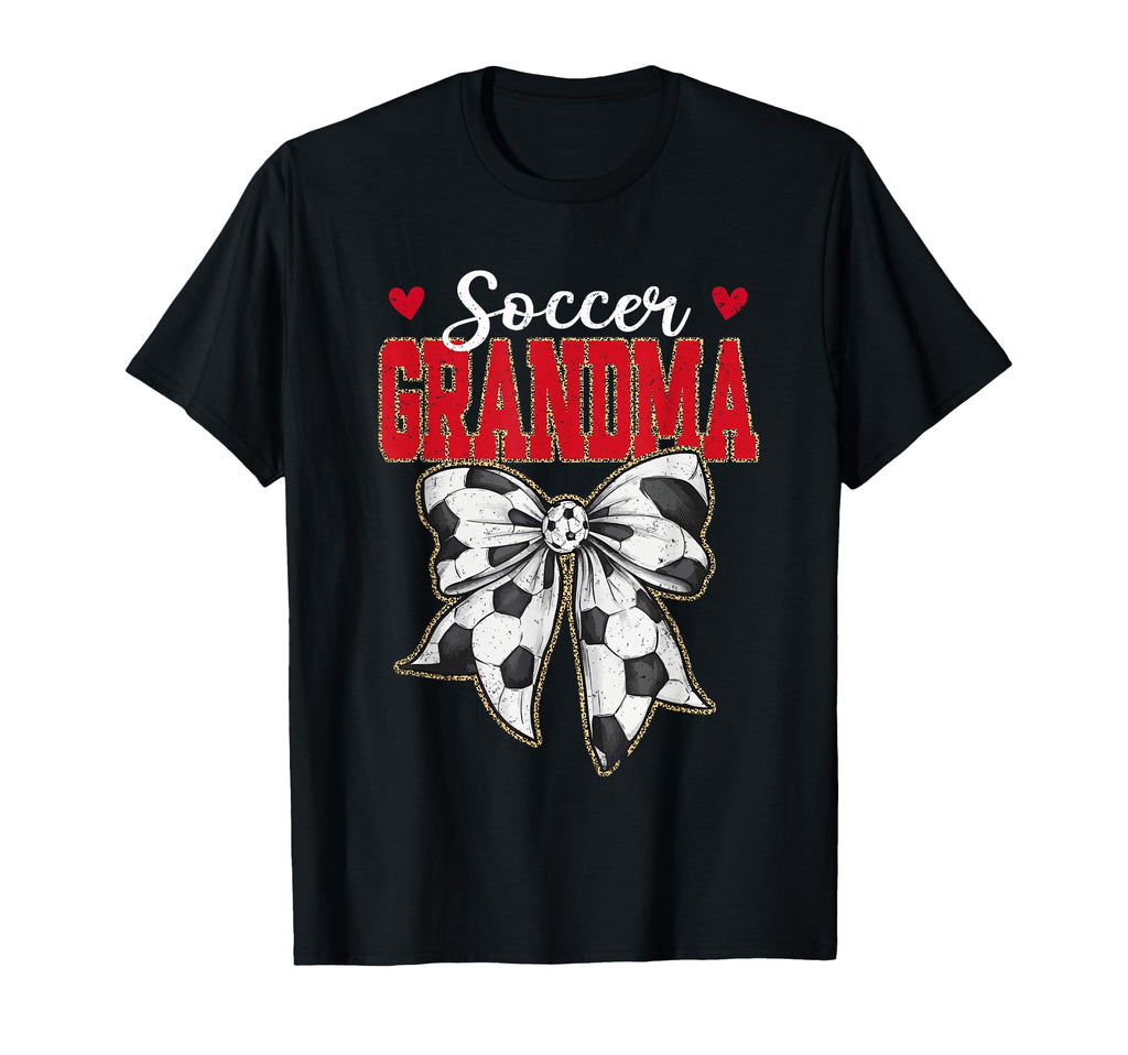 Soccer Grandma Bow Leopard Soccer T-Shirt - Fun Novelty Design Unisex - T-Shirt, Sweatshirt, Hoodie