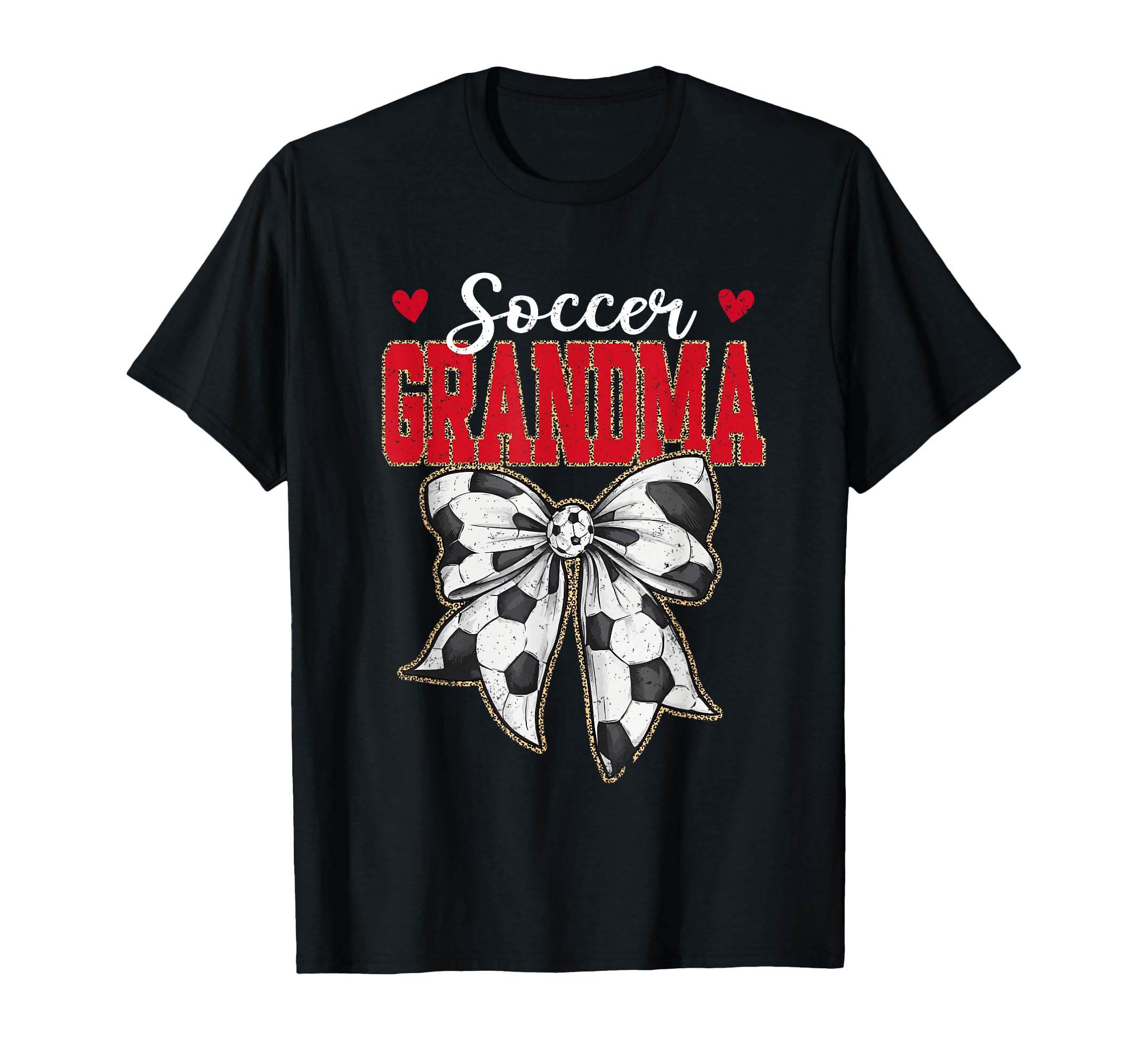Soccer Grandma Bow Leopard Soccer T-Shirt - Fun Novelty Design Unisex - T-Shirt, Sweatshirt, Hoodie