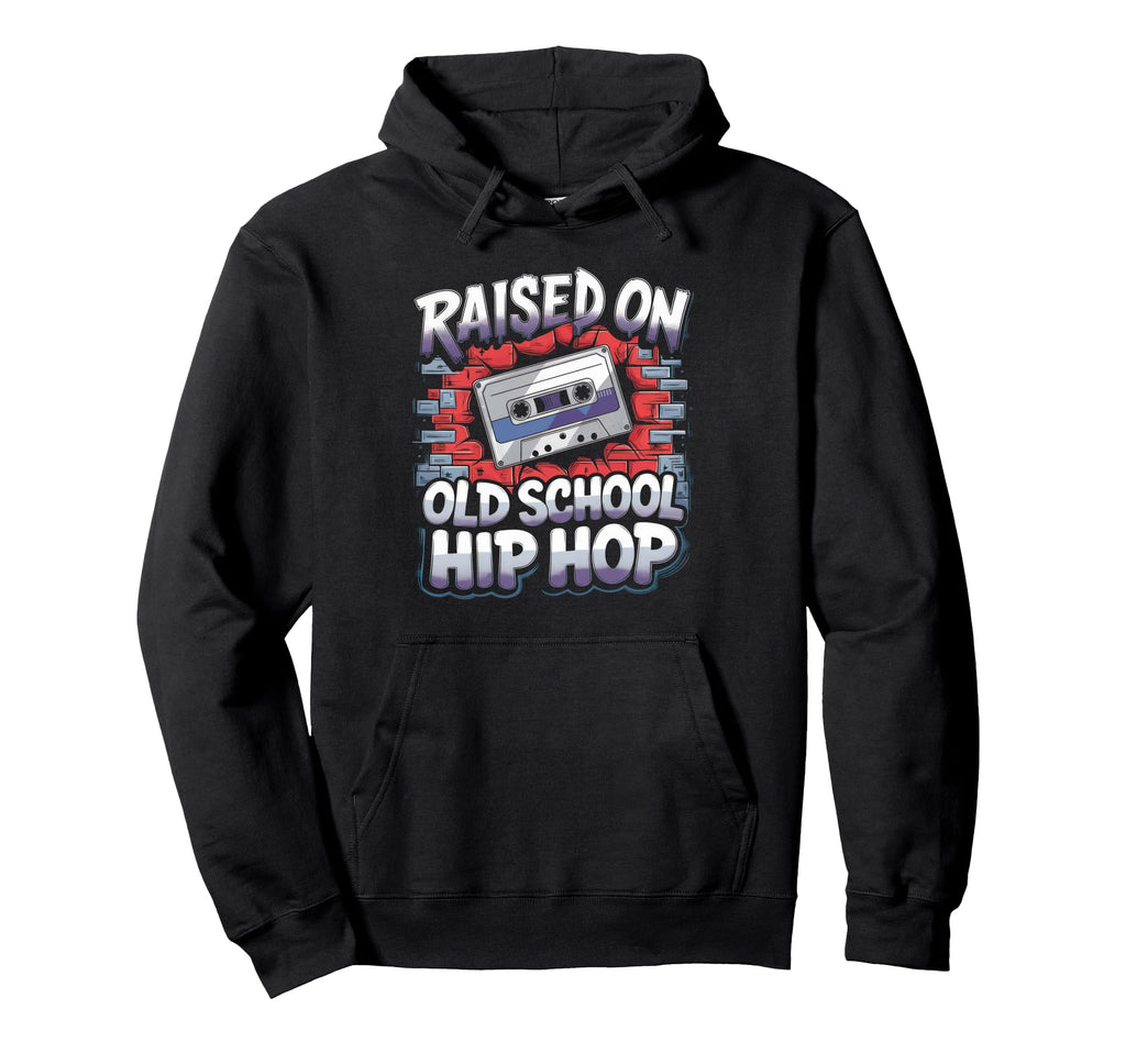 Raised Old School Hip Hop Cassette Hoodie - Streetwear Style Men Women - T-Shirt, Sweatshirt, Hoodie