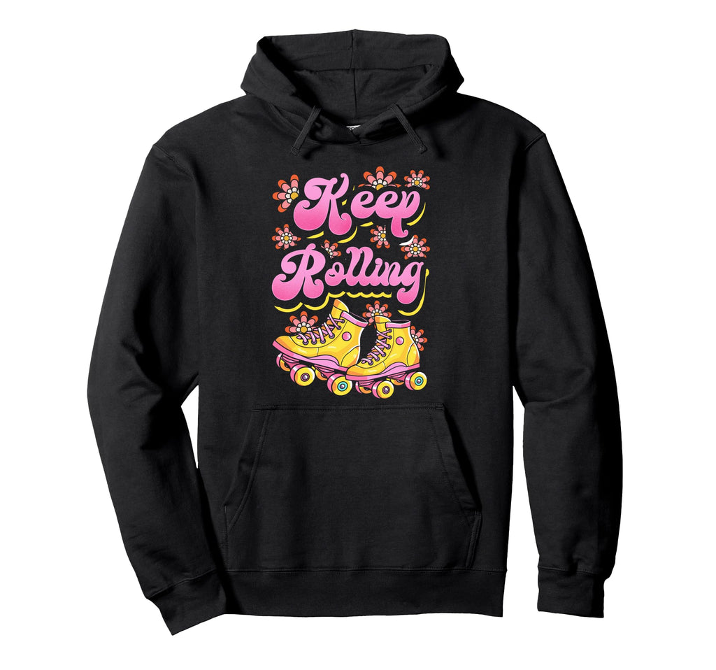 Roller Skating Skate 1970S Keep Rolling Hoodie - Trendy Graphic for Adults - T-Shirt, Sweatshirt, Hoodie