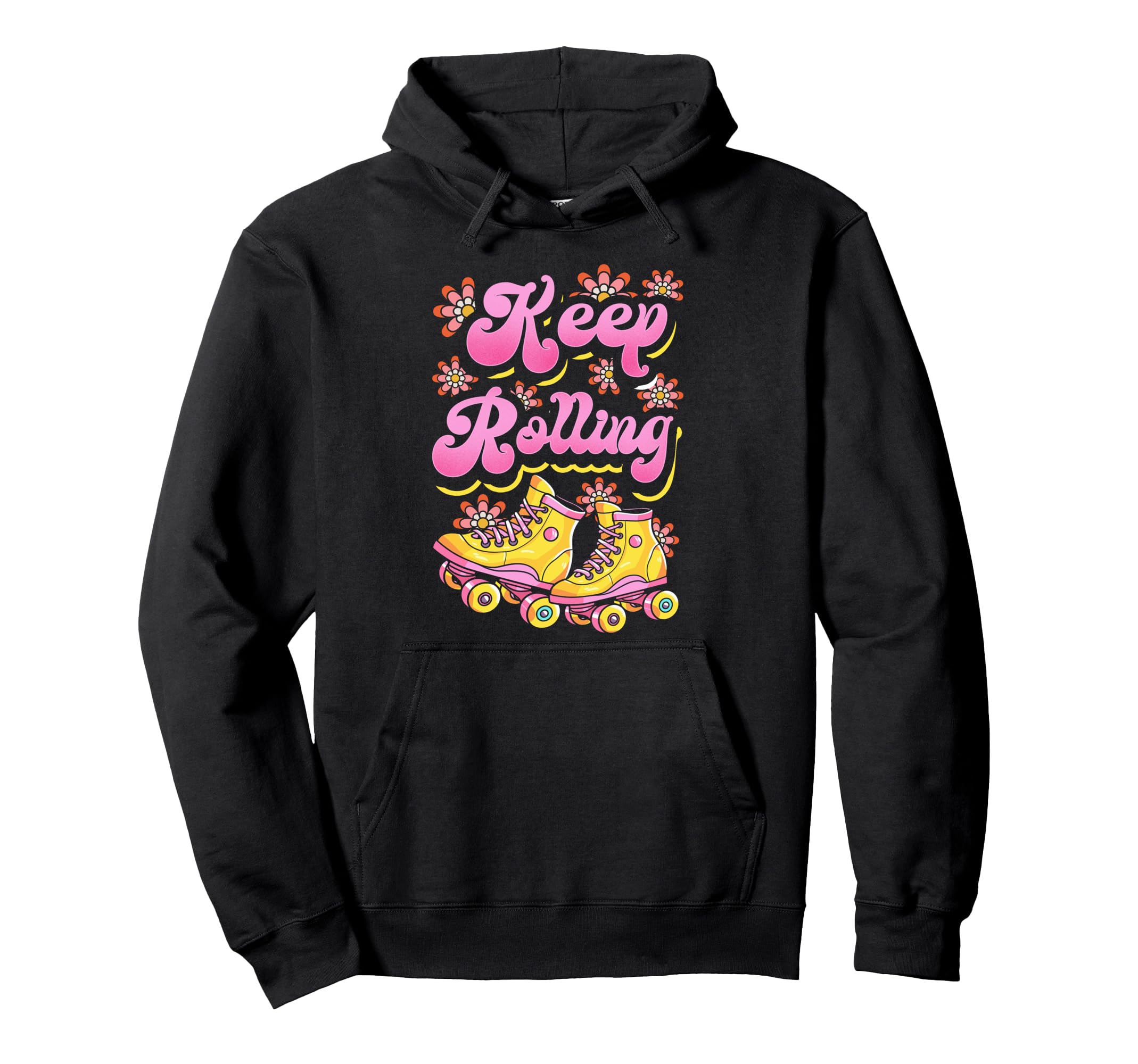 Roller Skating Skate 1970S Keep Rolling Hoodie - Trendy Graphic for Adults - T-Shirt, Sweatshirt, Hoodie