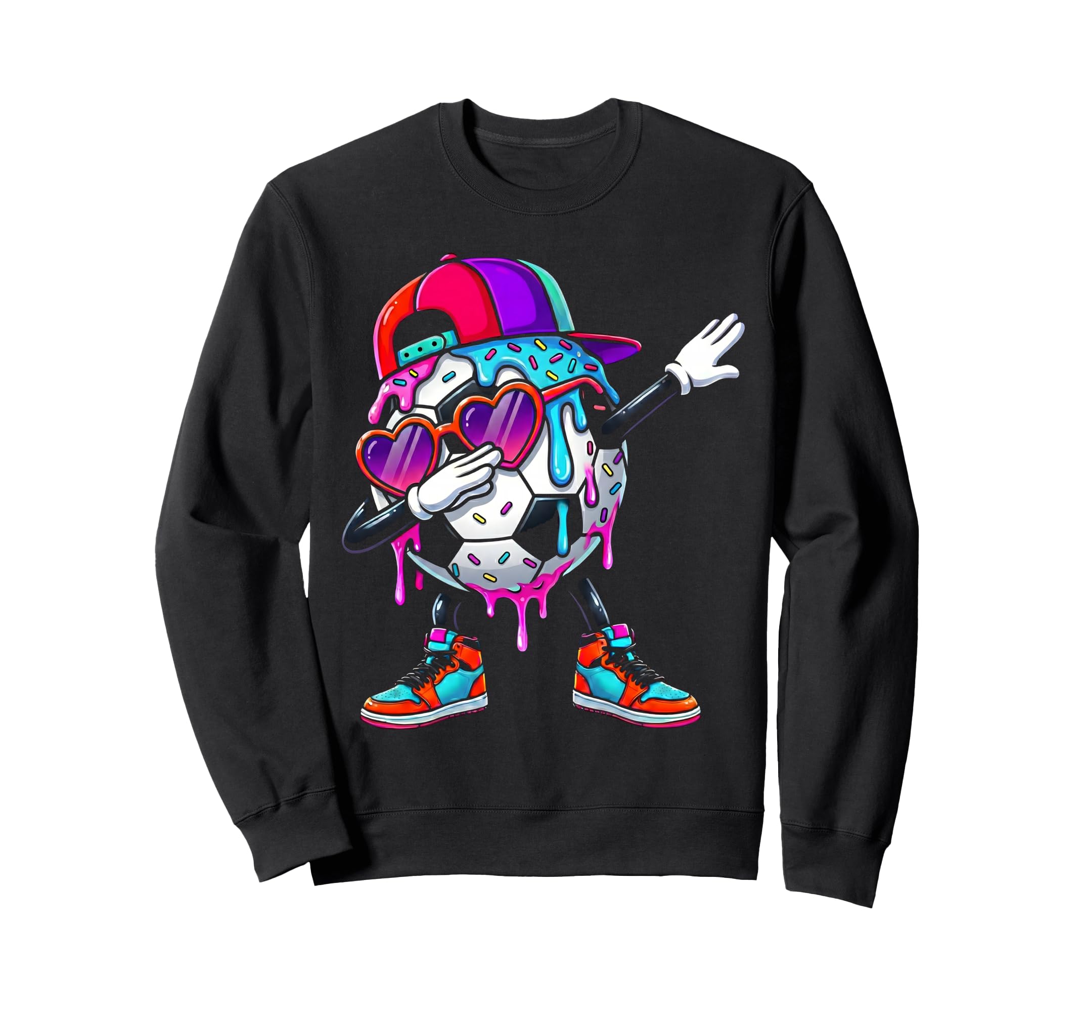 Soccer Ice Cream Drip Dabbing Sweatshirt - Novelty Apparel Men Women - T-Shirt, Sweatshirt, Hoodie