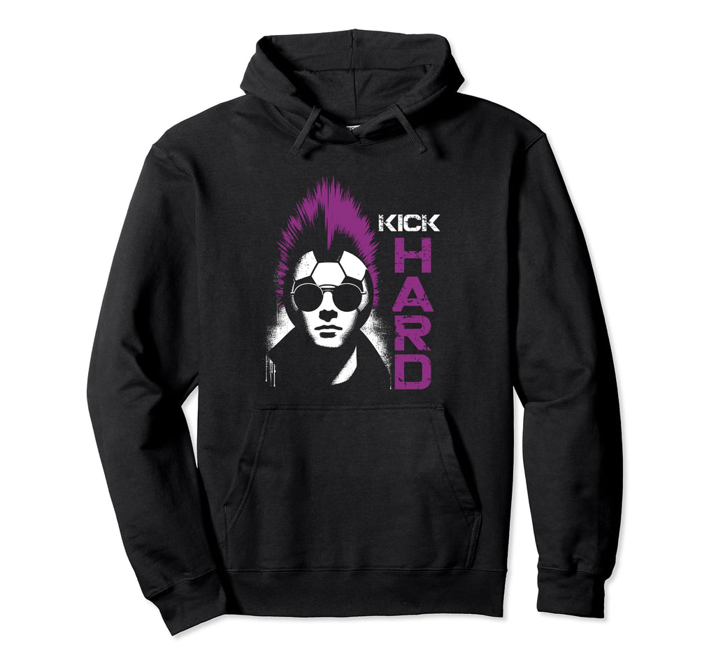 Kick Hard Soccer Lover Hoodie - Novelty Apparel Unisex - T-Shirt, Sweatshirt, Hoodie