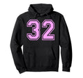 32 Number Thirty Two Sports Varsity Hoodie - Minimalist Print for Adults - T-Shirt, Sweatshirt, Hoodie