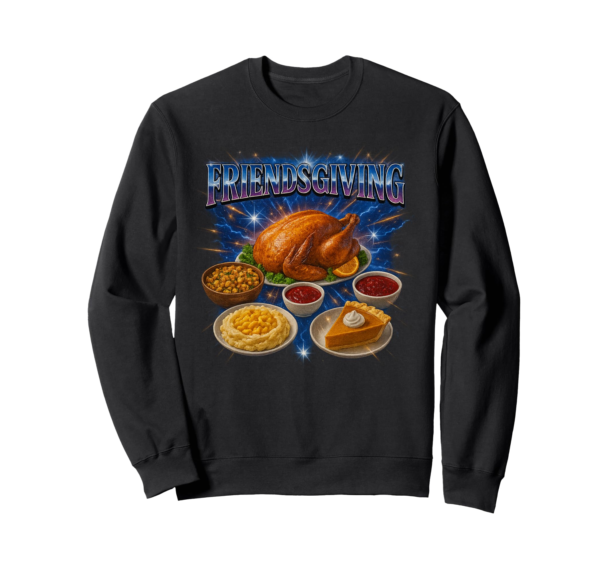 Awesome Friendsgiving 90S 2000S Hip Sweatshirt - Unique Graphic Men Women - T-Shirt, Sweatshirt, Hoodie