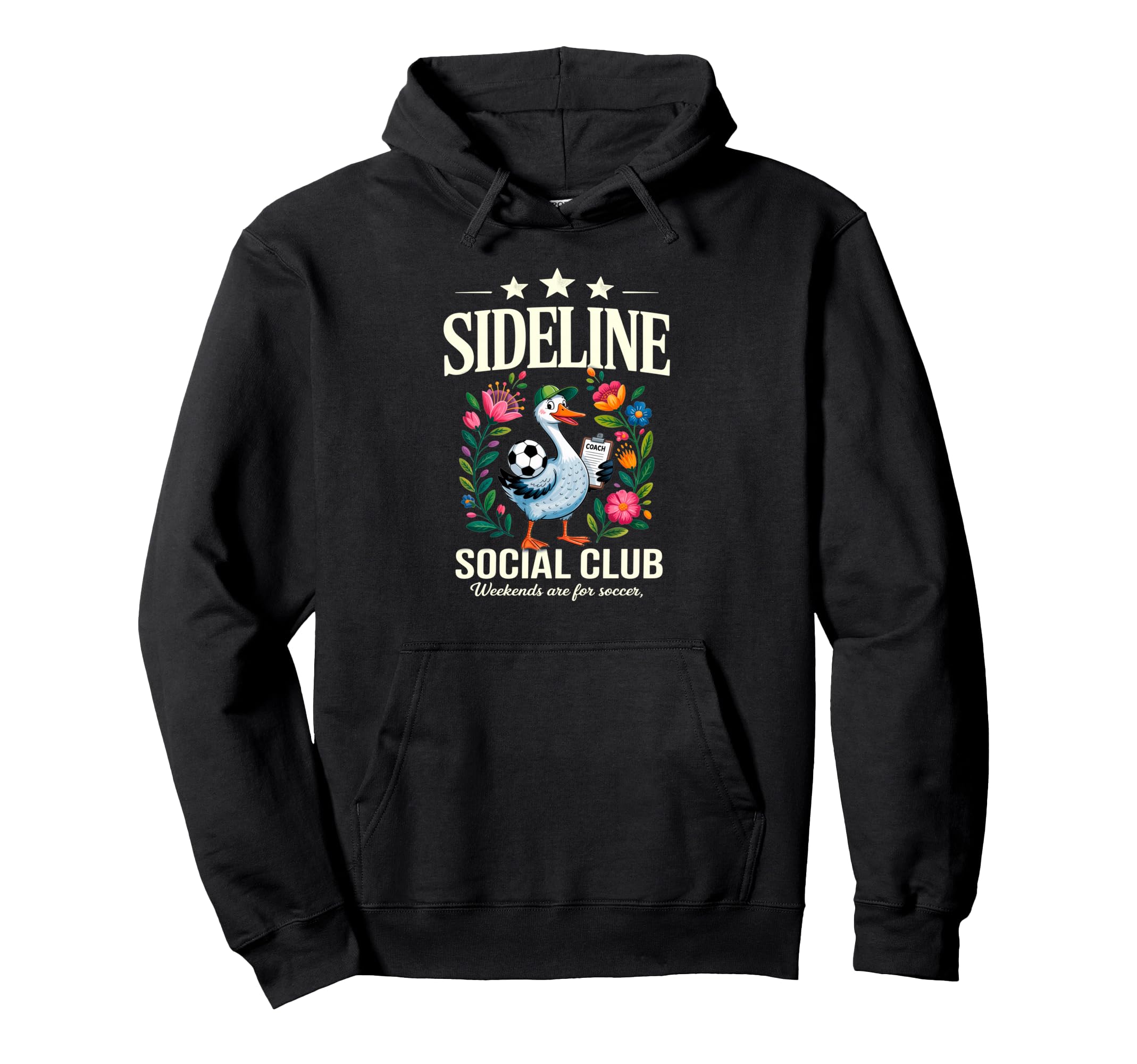 Sideline Social Club Floral Soccer Mom Hoodie - Graphic Print Men Women - T-Shirt, Sweatshirt, Hoodie