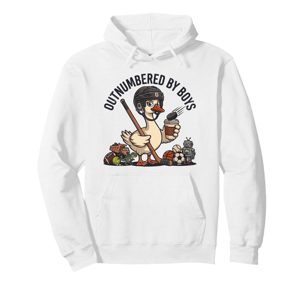 Outnumbered Mom Hockey Mom Football Hoodie - Fun Novelty Design Unisex - T-Shirt, Sweatshirt, Hoodie