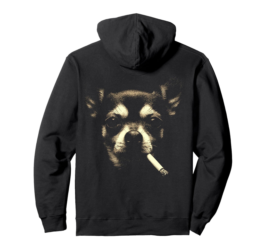 Chihuahua Smoking Cigarette Grunge Meme Hoodie - Unique Graphic for Adults - T-Shirt, Sweatshirt, Hoodie