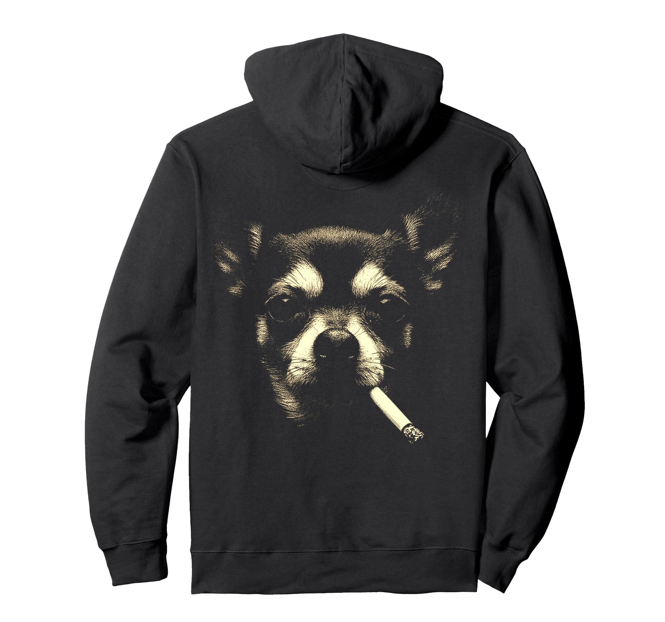 Chihuahua Smoking Cigarette Grunge Meme Hoodie - Unique Graphic for Adults - T-Shirt, Sweatshirt, Hoodie