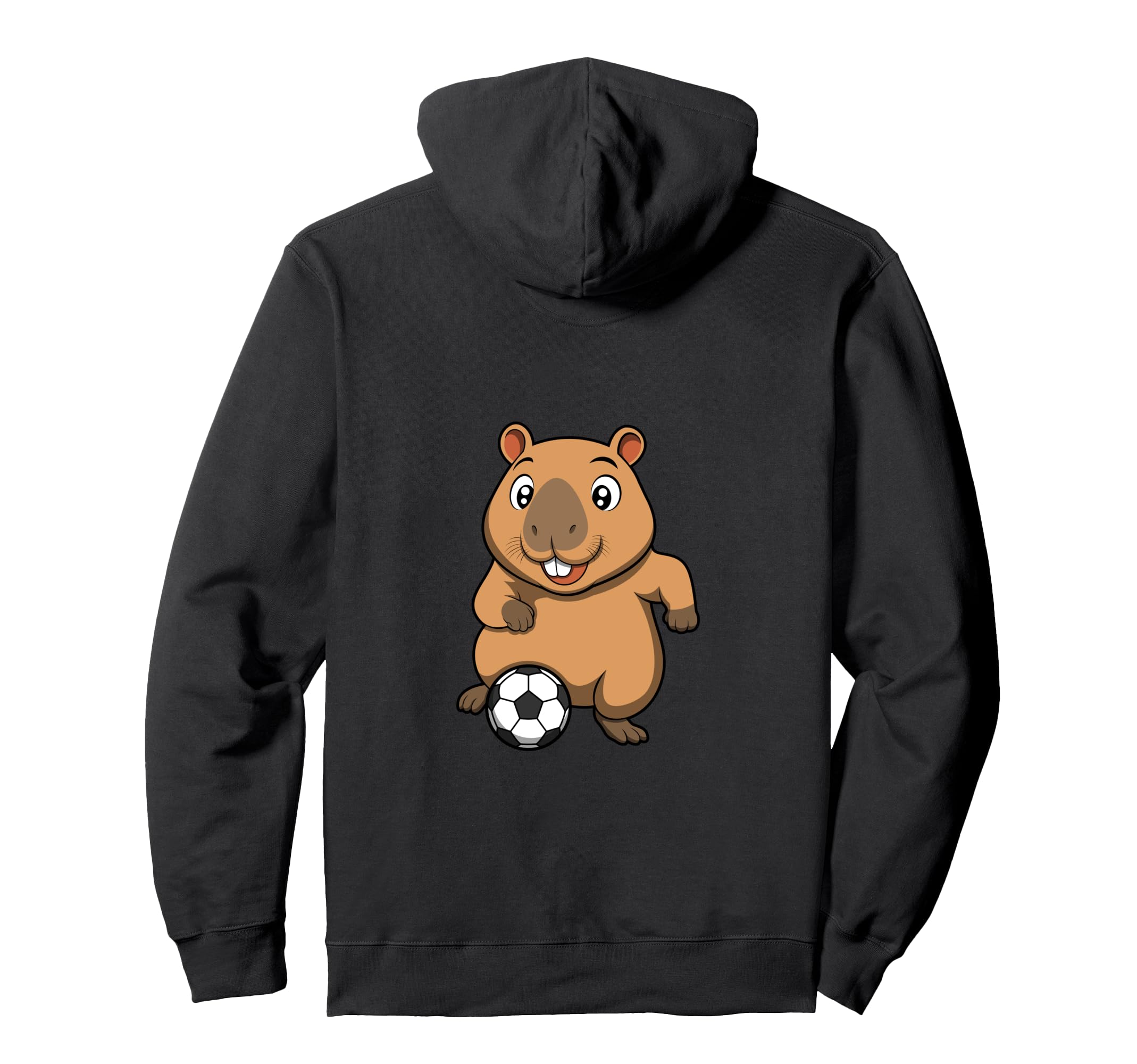 Soccer Capybara Cartoon Funny Water Pig Hoodie - Novelty Apparel Men Women - T-Shirt, Sweatshirt, Hoodie