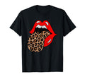 Red Lips Leopard Tongue Trendy Animal T-Shirt - Graphic Print Men Women - T-Shirt, Sweatshirt, Hoodie