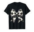 Elegant Soccer Coquette Bow Football T-Shirt - Minimalist Print Unisex - T-Shirt, Sweatshirt, Hoodie