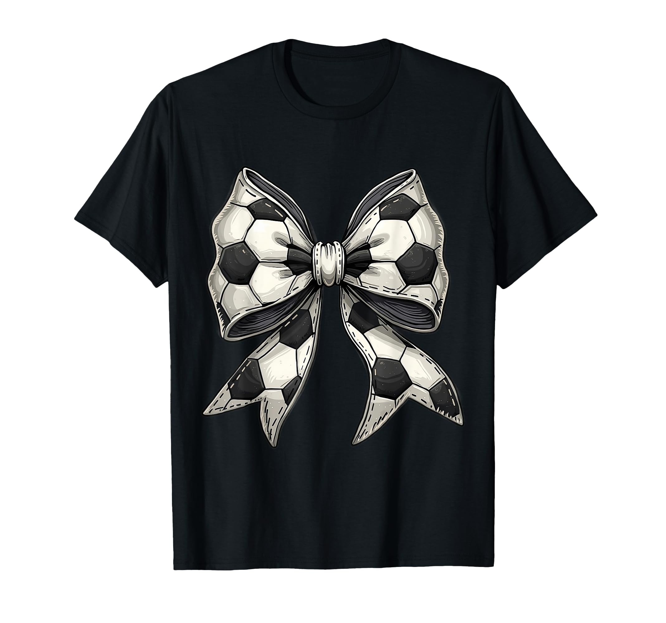 Elegant Soccer Coquette Bow Football T-Shirt - Minimalist Print Unisex - T-Shirt, Sweatshirt, Hoodie