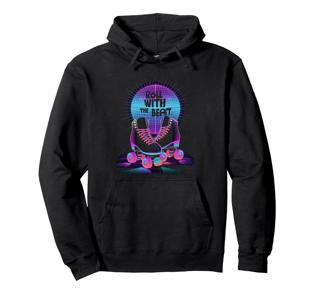 Rollerskates Roll Beat Funny 70S 80S Hoodie - Novelty Apparel for Adults - T-Shirt, Sweatshirt, Hoodie