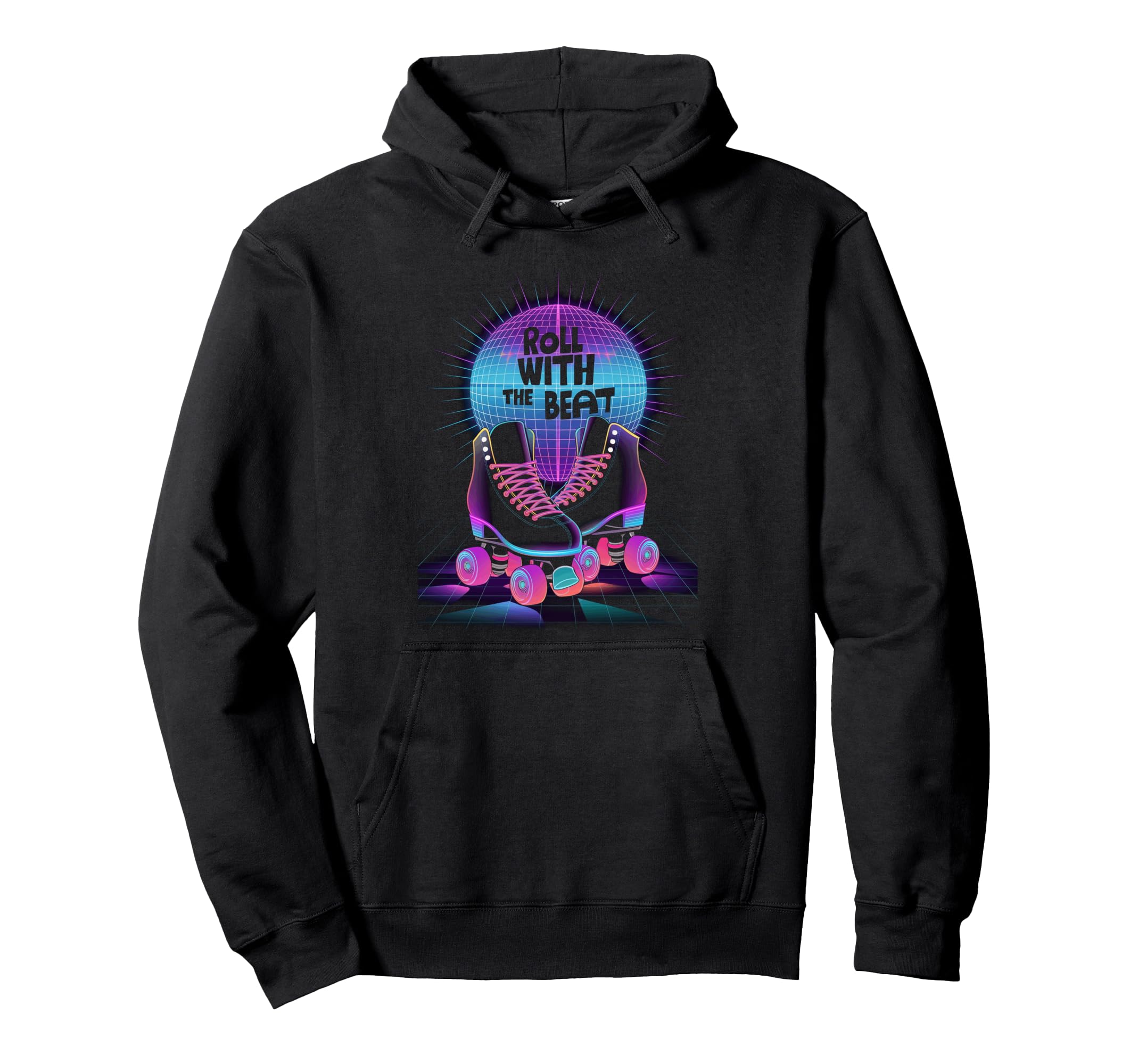 Rollerskates Roll Beat Funny 70S 80S Hoodie - Novelty Apparel for Adults - T-Shirt, Sweatshirt, Hoodie