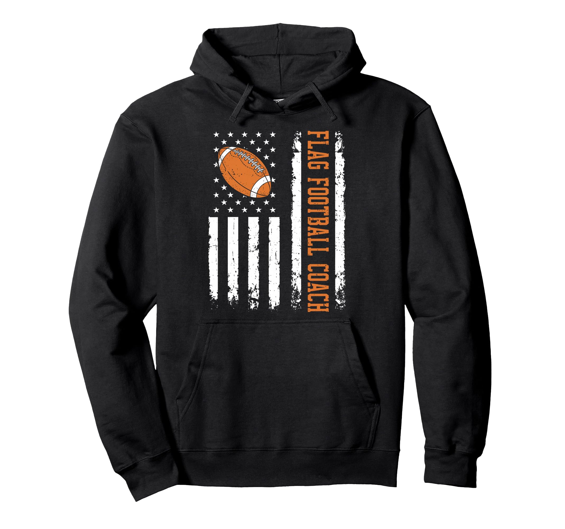 Flag Football Coach Us Flag Hoodie - Aesthetic Graphic Men Women - T-Shirt, Sweatshirt, Hoodie